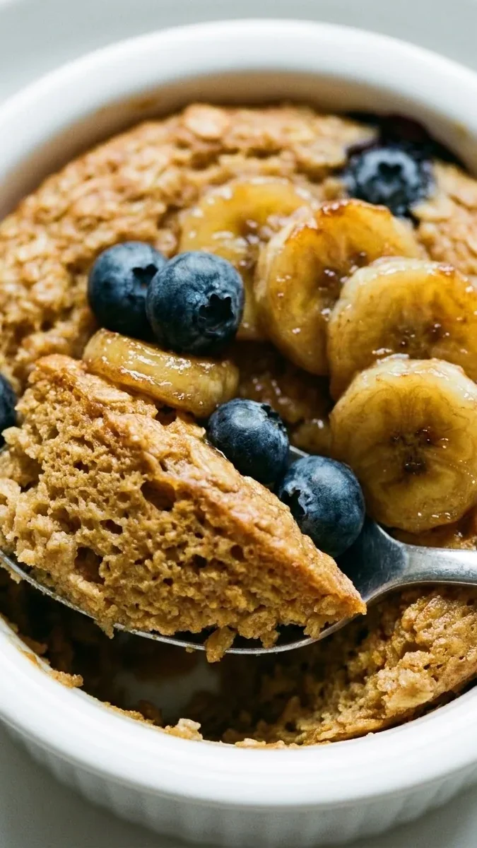 Baked Oats with Banana and Blueberries