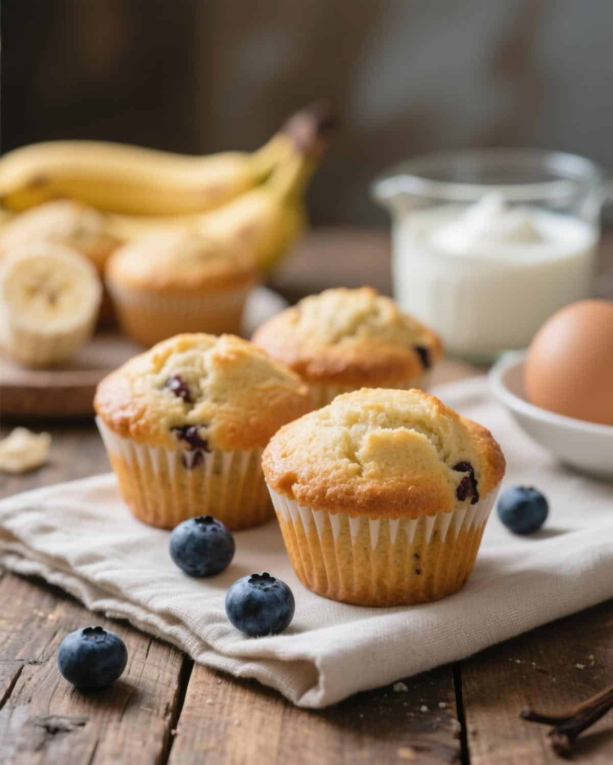 Banana muffins with yogurt