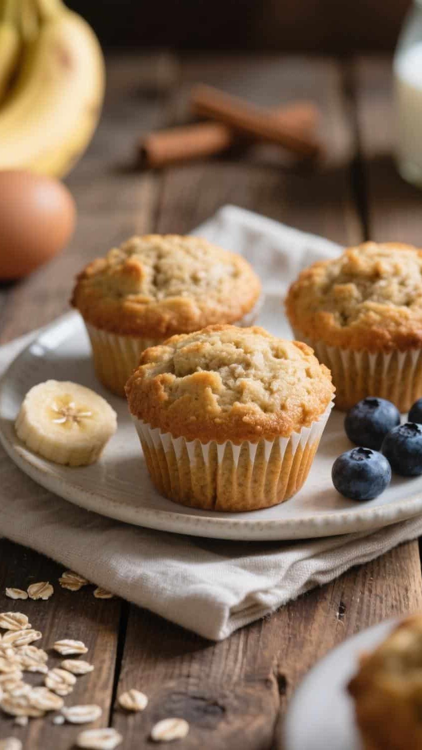 Banana oatmeal muffins