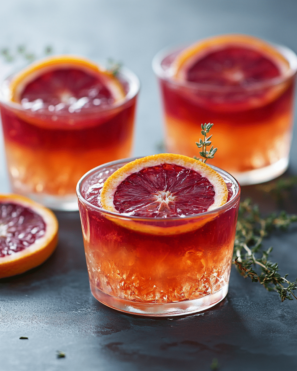 Blood Orange Jello Cups