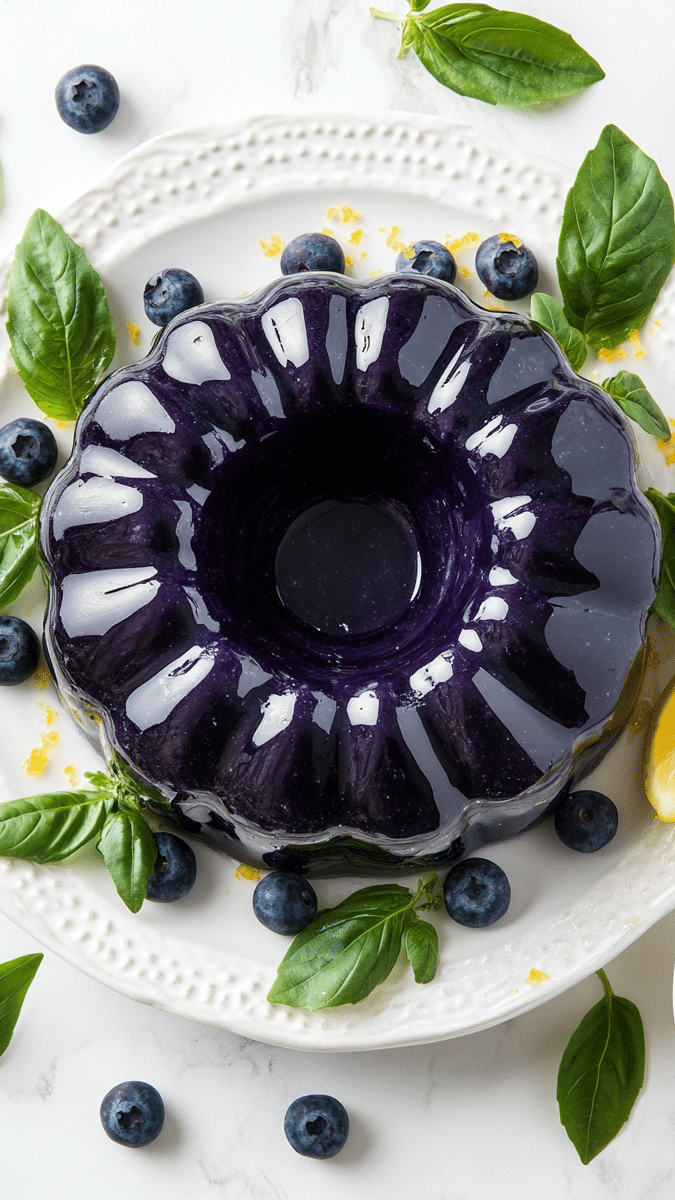Blueberry Basil Jello Mold