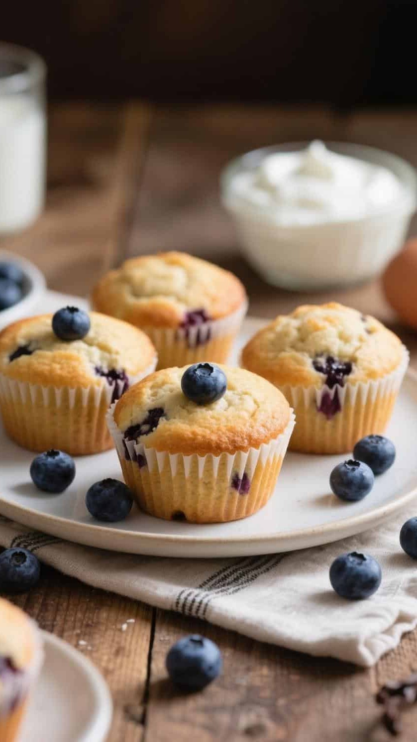 Blueberry Muffin with yogurt