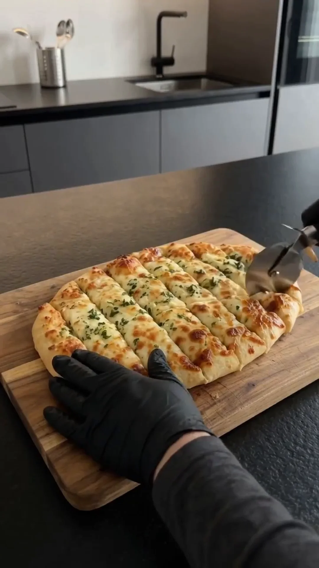 Cheesy Garlic Herb Flatbread Strips Recipe