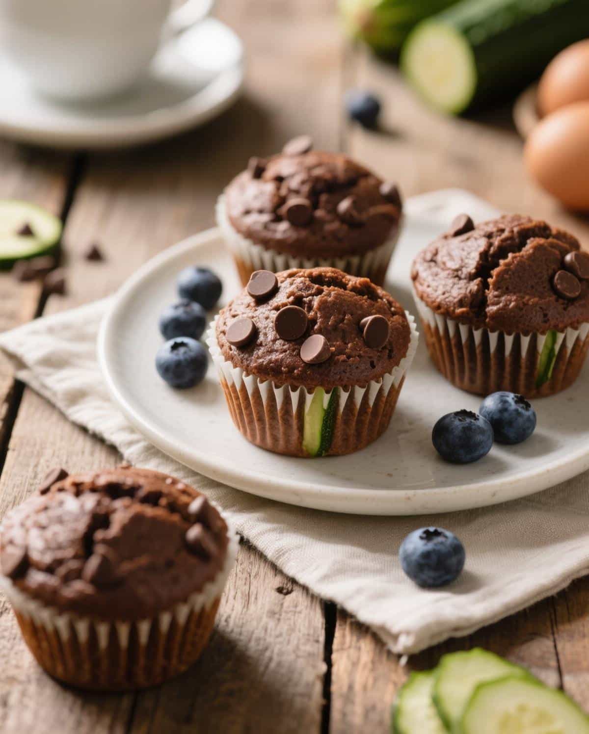 Chocolate zucchini muffins