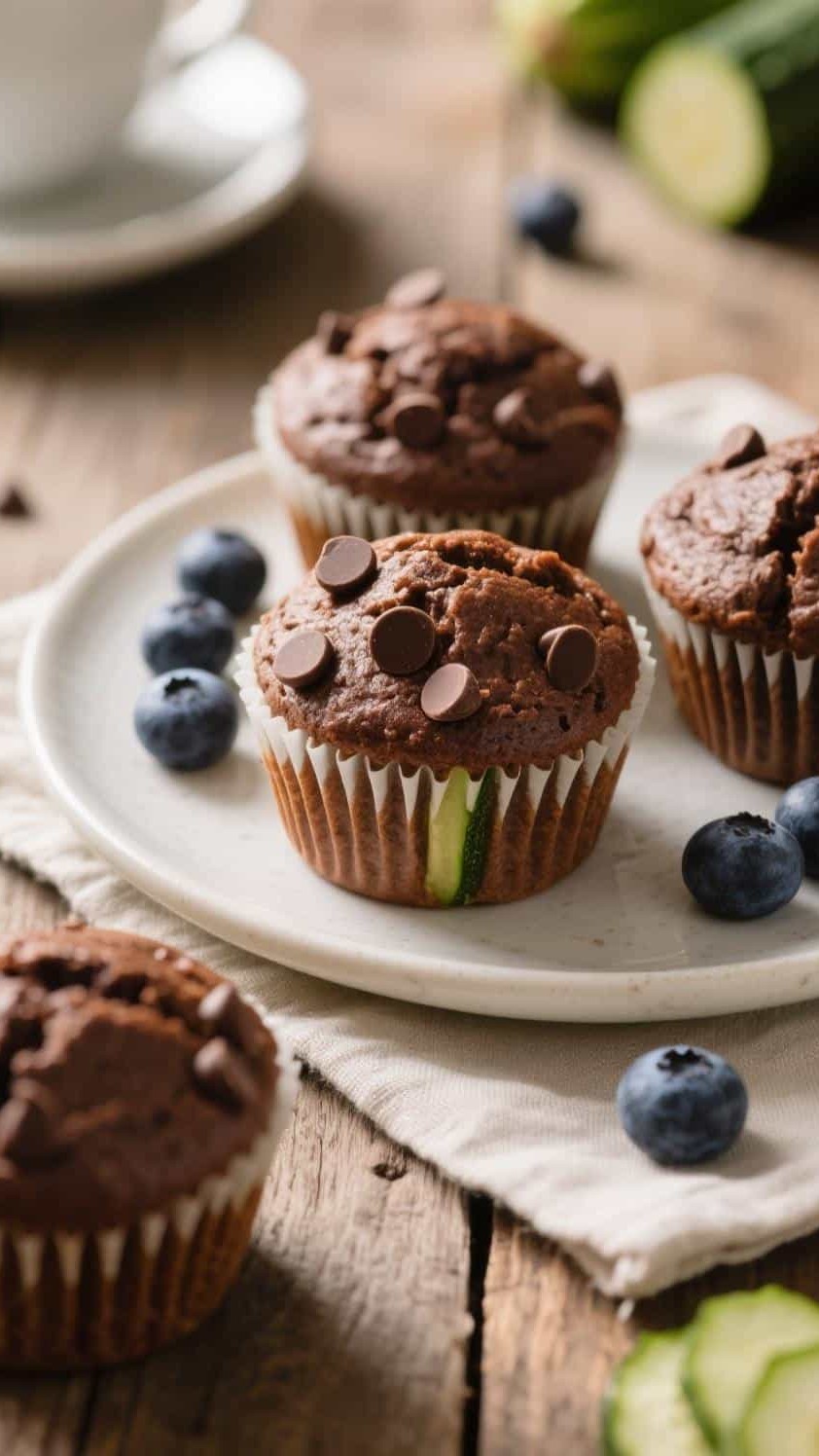 Chocolate zucchini muffins