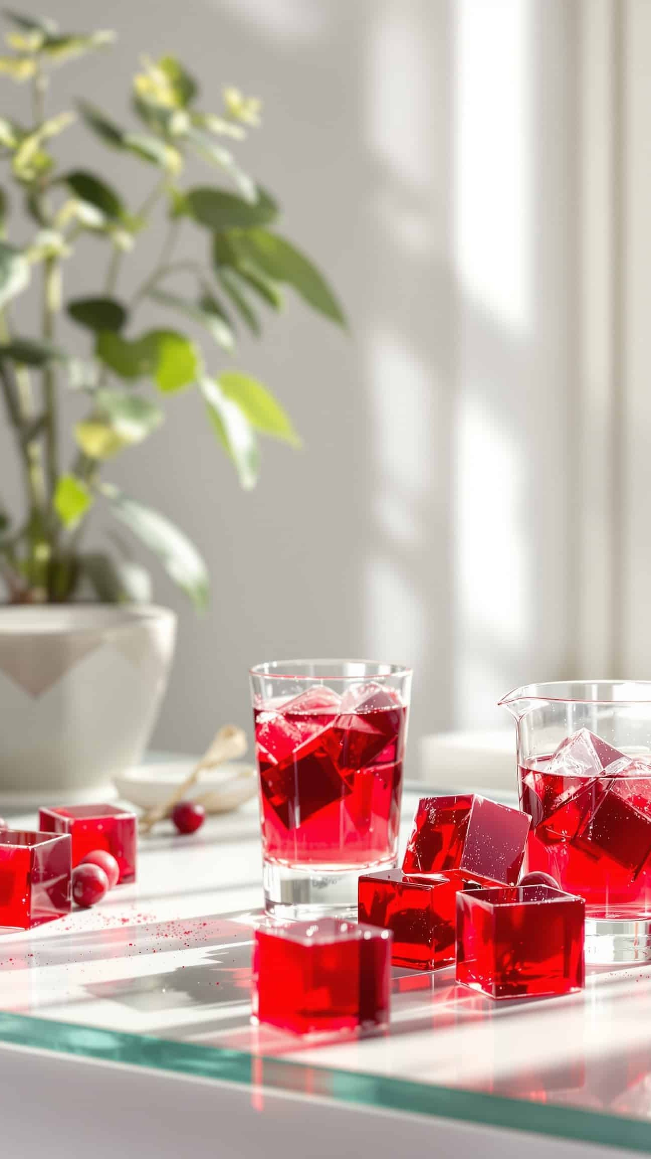 Gelatin Trick with Cranberry Juice