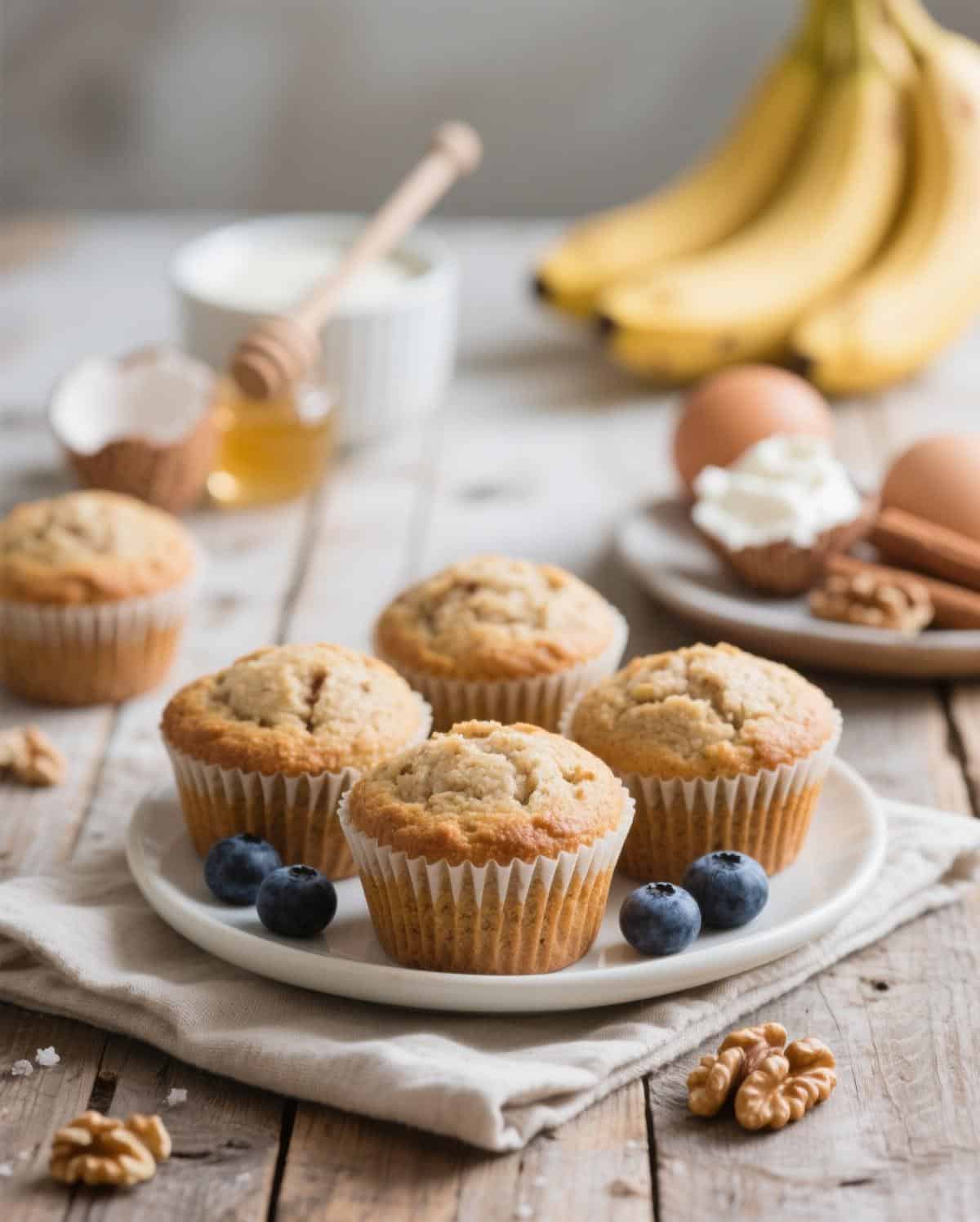 Healthy banana muffins