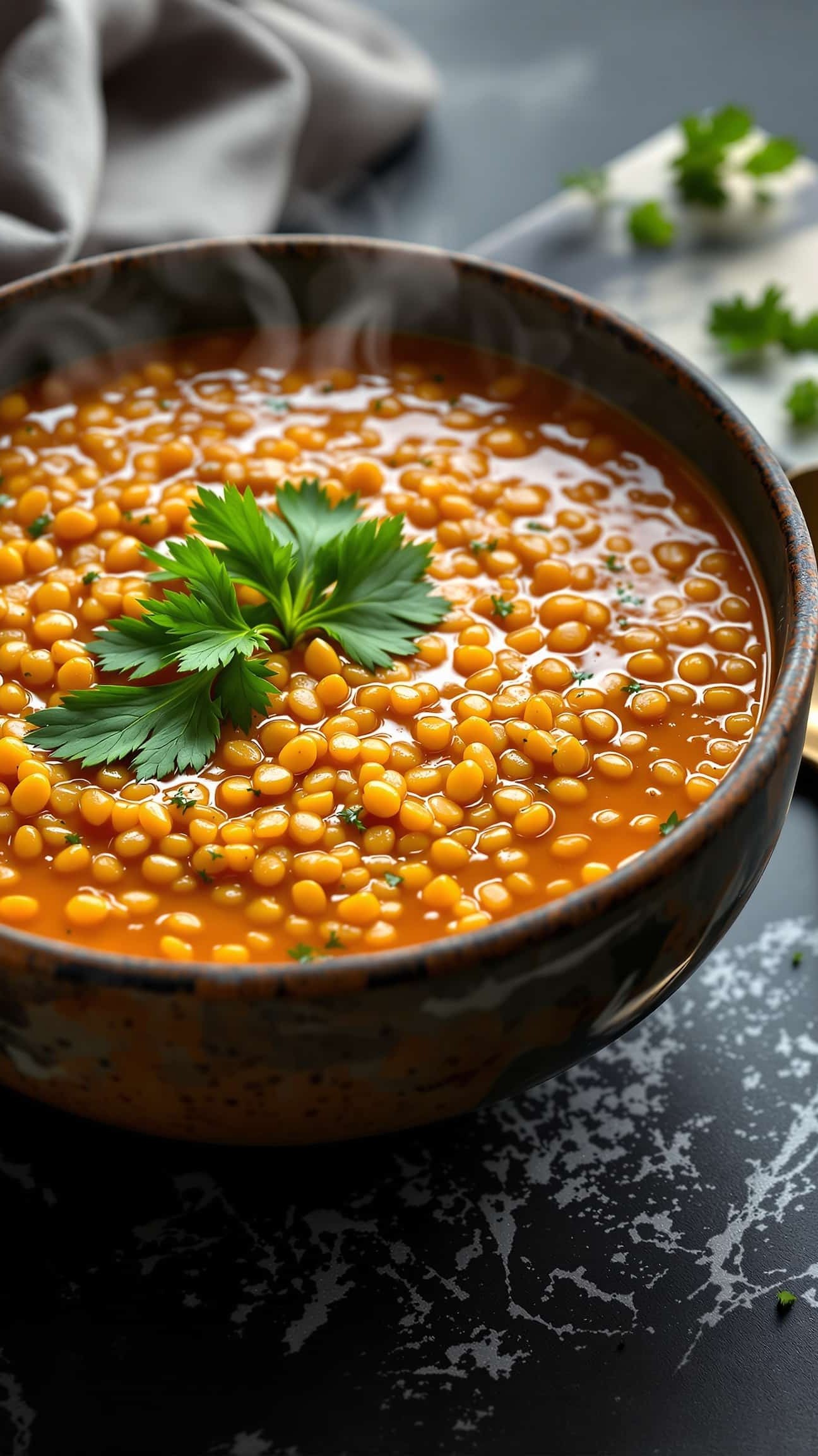 High Fiber Low Calorie Soup: Vert-Orange Lentil Wonder