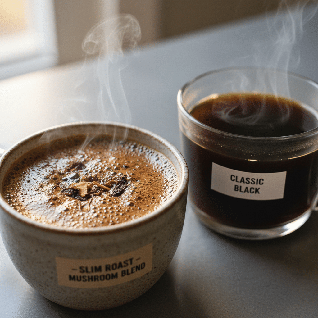 Mushroom coffee vs regular coffee for slimming