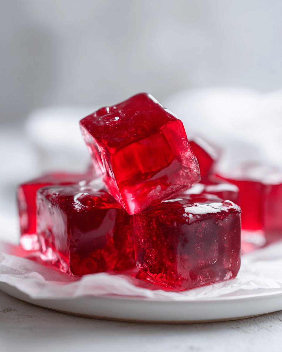 Red Strawberry Cranberry Gelatin Wellness Recipe