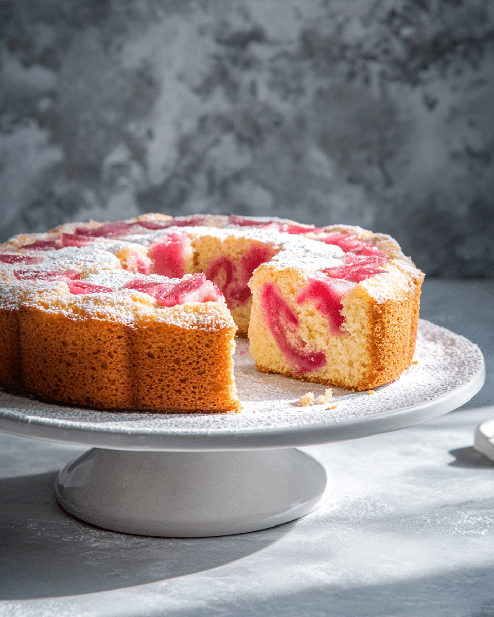 Rhubarb Sour Cream Cake