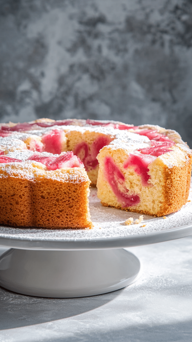 Rhubarb Sour Cream Cake
