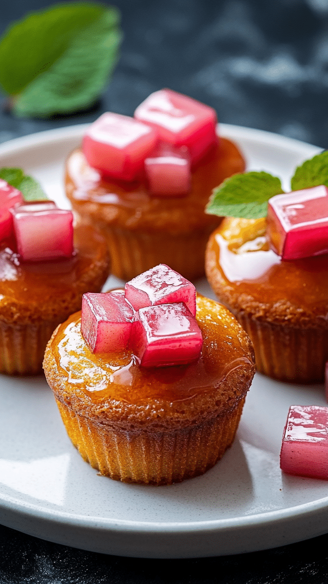 Rhubarb Upside Down Muffins