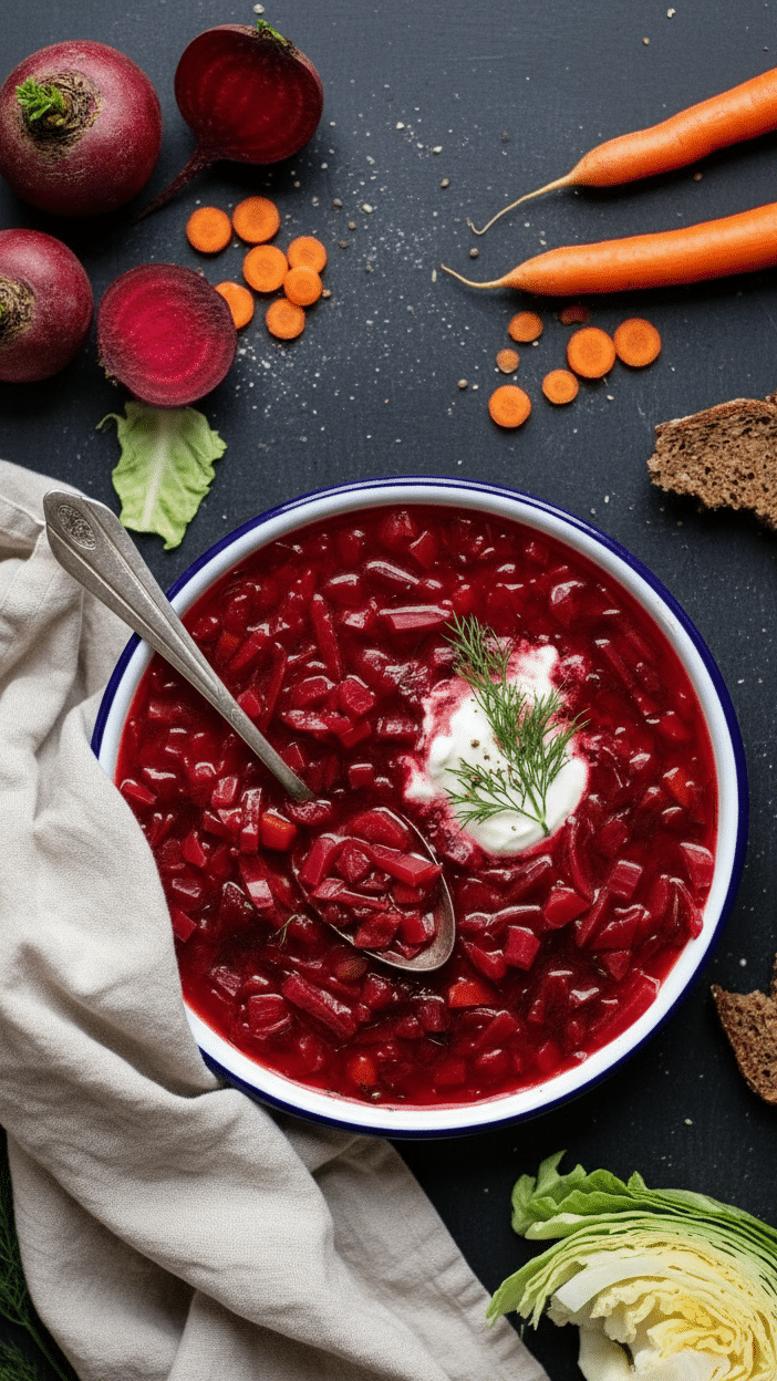 Vegetarian Beetroot Soup Borscht