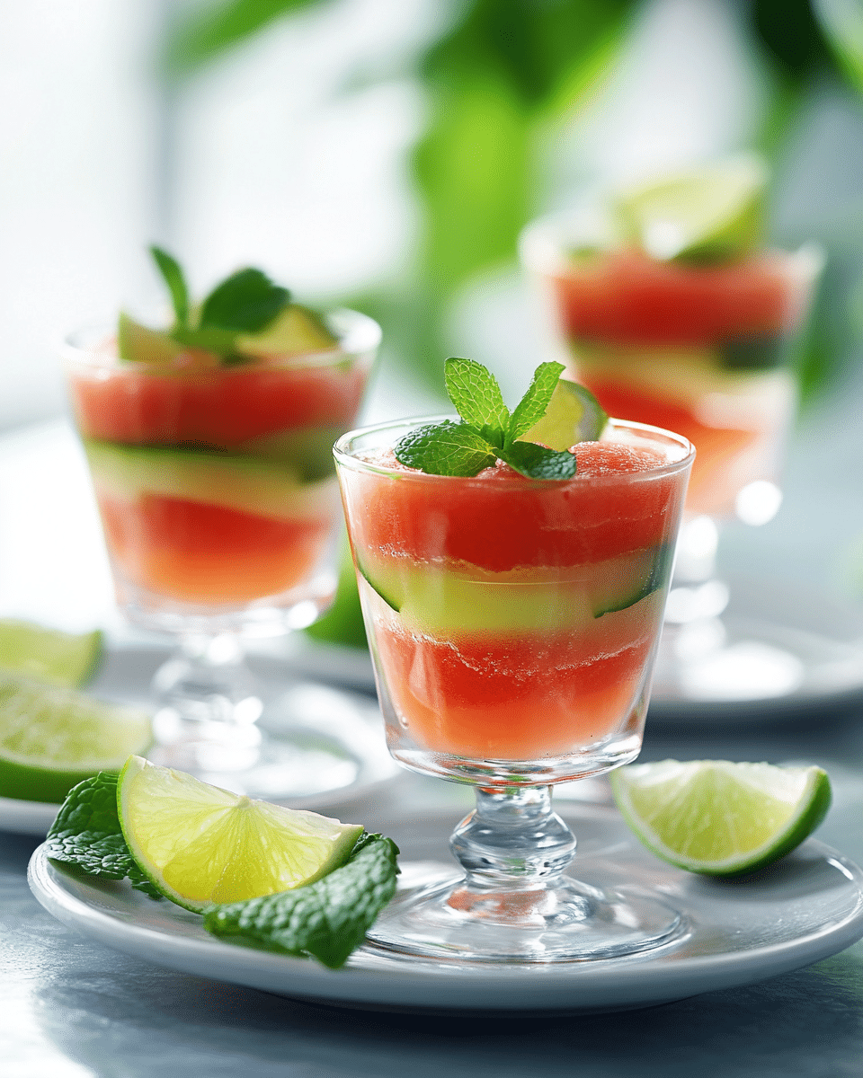 Watermelon Lime Jello Cups