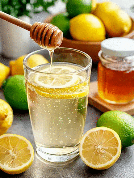 natural mounjaro recipe with 4 ingredients including lemon, lime, and honey