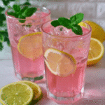 Pink Salt Weight Loss Recipe with ice, lime, and mint.