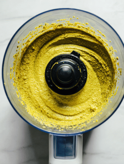 Pistachio butter in food processor