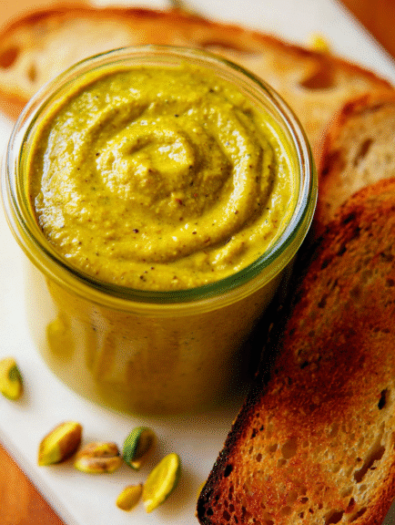 Pistachio butter with toast