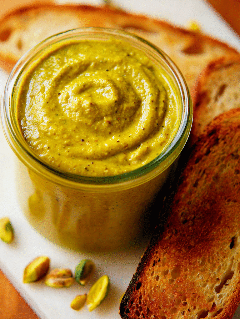Pistachio butter with toast